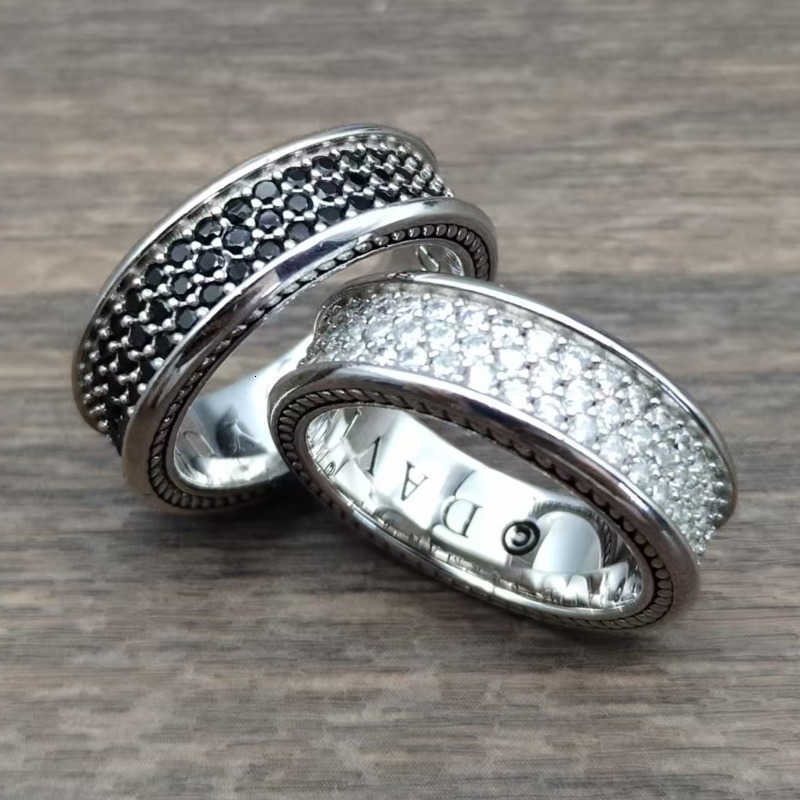 Designer rings for men women engagement ring luxury jewelry 925 sterling silver Large-sized full diamonds round Fashion accessories Anniversary gift