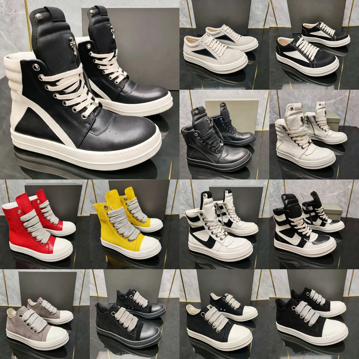 Designer Vintage Canvas Sneakers Men Women Black White Thick Sole Casual Walking Shoes Fashion Street Style Platform Skate Shoes Daily Wear Shoes