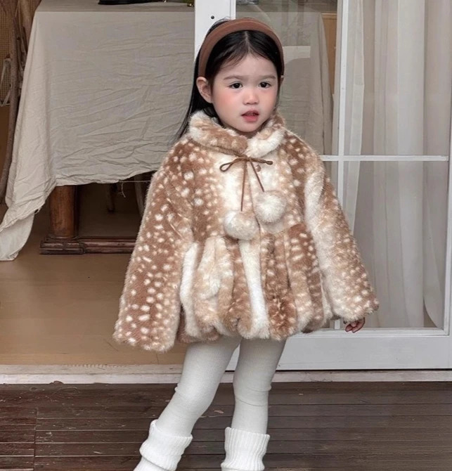 Girls Coat 2026 Autumn Winter Fashion Girls Hairy Warm Coat Faux Fur Thick Coat Turn-down Collar Fashion Children Clothing 260929