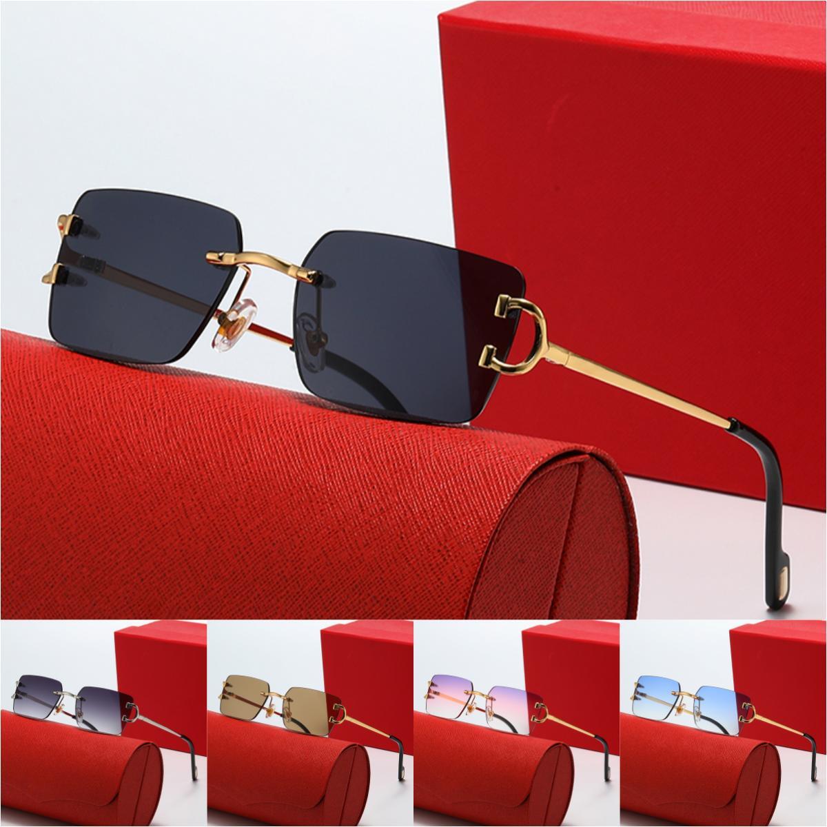 Designer Sunglasses for Men Woman Frame Fashion Luxury Brand Sun Glasses Mens Womens Buffs Rectangle Rimless Frameless Metal Frames Eyeglasses lunet