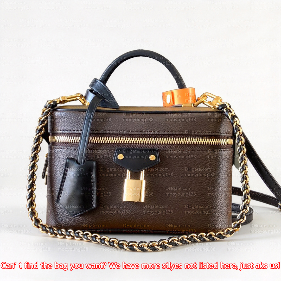 12A Premium Mirror Quality Designer Vanity Chain Pouch Bag 19cm Handle Handbags for Women Luxury Bags Brown Crossbody Purse Shoulder Bags with Box M