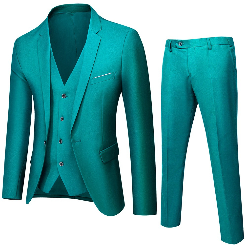 (075) Men's Slim-Fit Business-Casual Suit Set