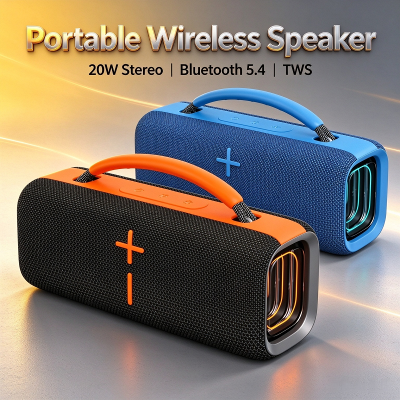 P18 Portable Wireless Bluetooth Speaker, Subwoofer High Power Deep Bass, Abyss Light Mirror Speaker, High Sound Quality for Outdoor & Home Use