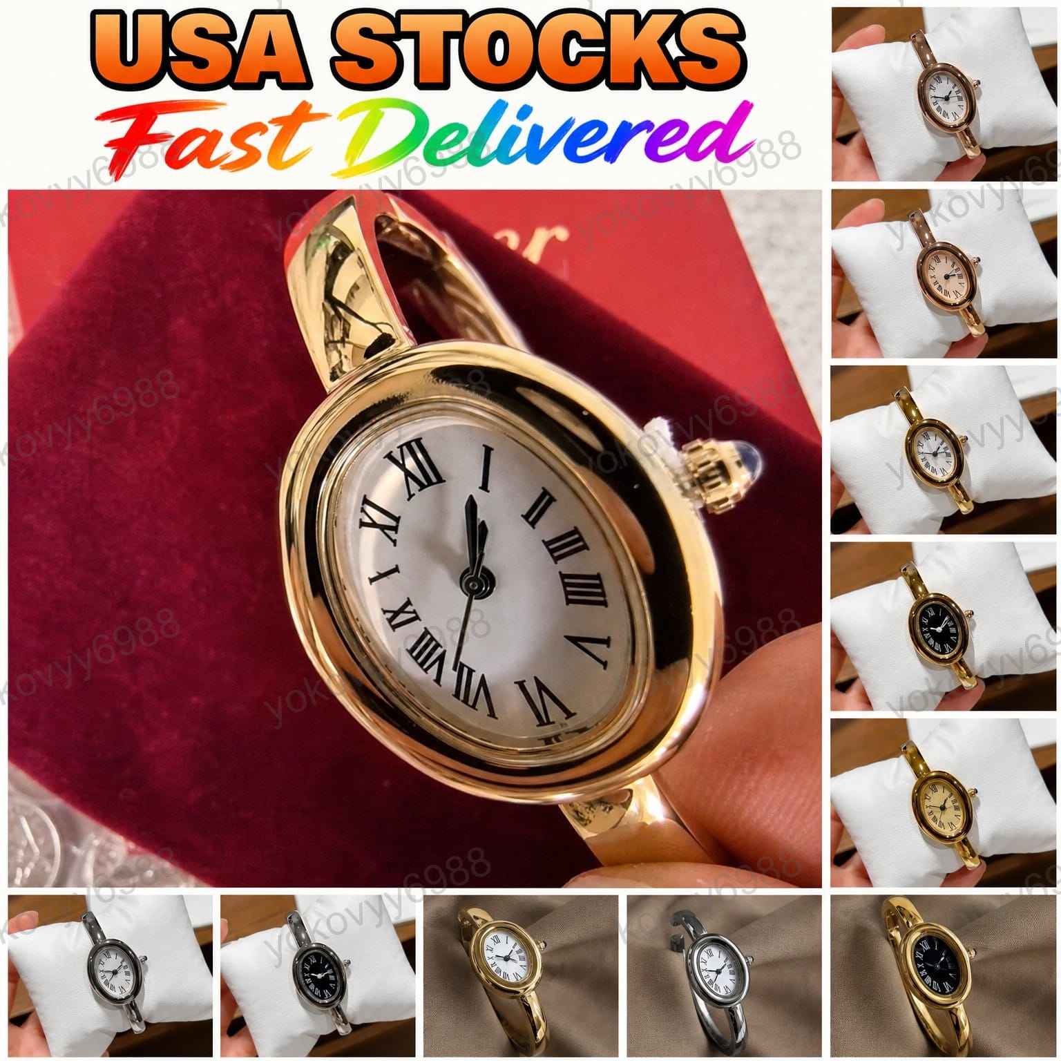 Womens Vintage Oval Watch Gold Plated Elegant Wristwatch Classic Ladies Dress Watch Wedding Party Gift
