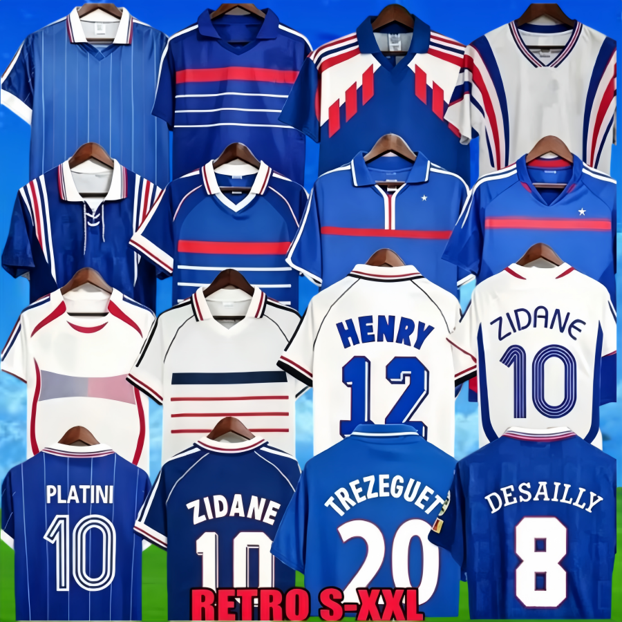 2026 world cup 1998 Retro Soccer jers 1982 84 86 88 90 96 98 00 02 04 06 ZIDANE HENRY MAILLOT DE FOOT REZEGUET Football shirt french club Classic Vi