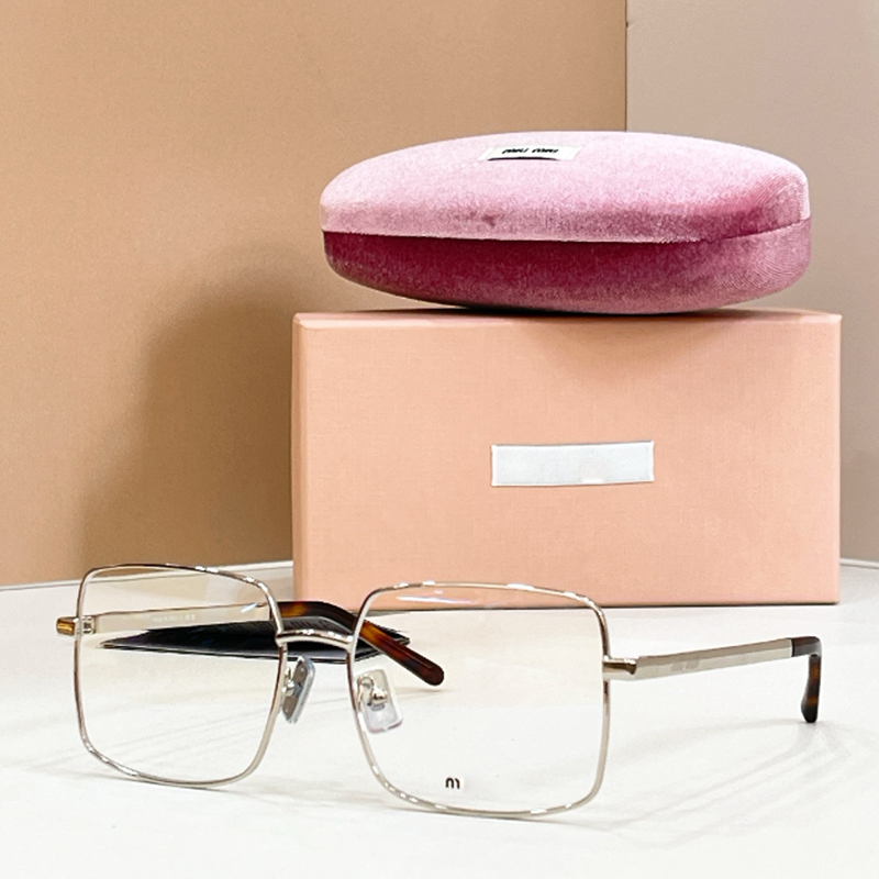 Designer Reading Glasses for women Runway sunglasses Smuc 53 Square Metal Frame Clear Lenses Goggle Y2K Daily outfit Driving glasses Compatible to P