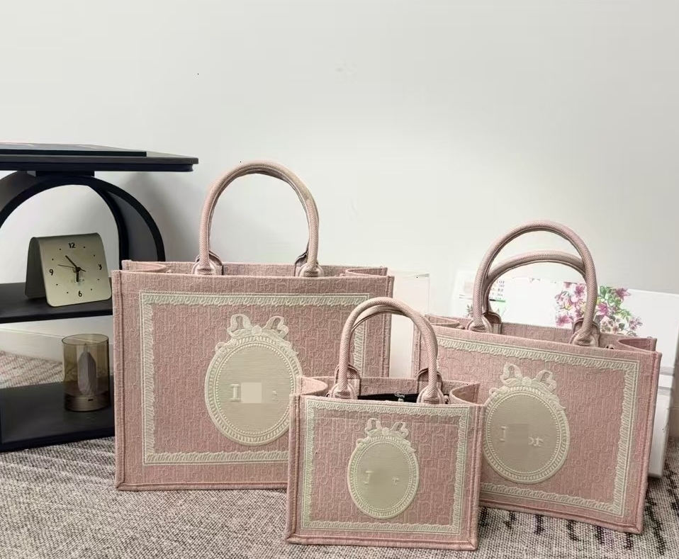 2026 Women desinger luxury tote shoulder crossbody handbag high quality large capacity bow canvas travel shopping bag purse 5290