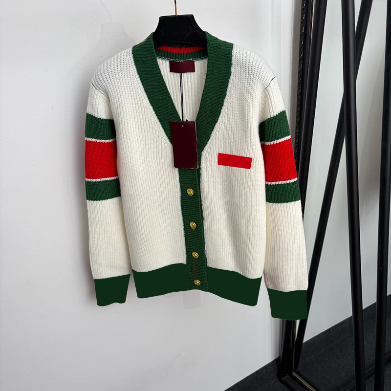 Christmas Brand Wool Sweater Coat Luxury Gold Button Cardigan Sweater Jackets Winter Fall Latest Charm Knit Sweatshirt Outerwear Clothing