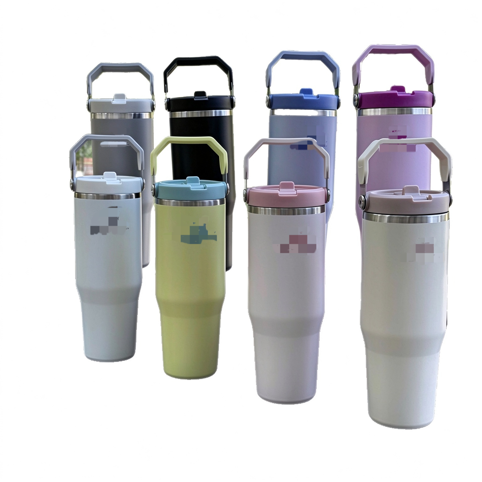 Stanley MOQ 130oz handheld foldable straw cup stylish stainless steel car thermal mug large capacity leakproof drinkware for outdoor daily use