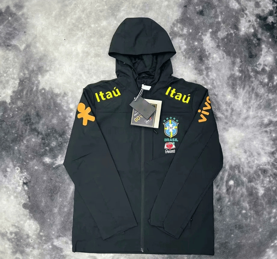 Veste Bresil Windbreaker Brazil Windbreaker Jacket Designer Mens High Quality Hooded National Team Training Jacket Men Veste Brazil Windbreaker Braz