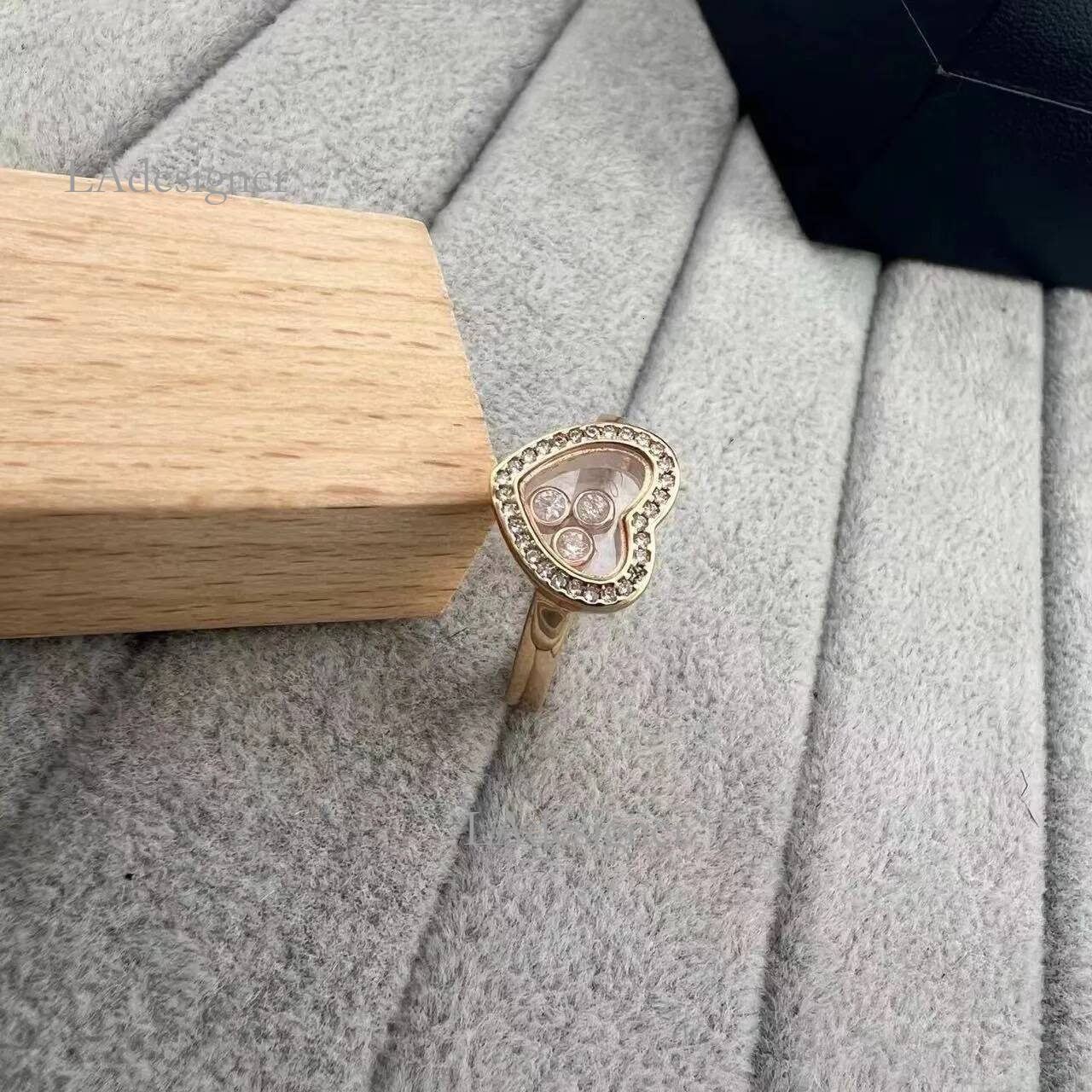 Band Rings High Quality Chopardlies Jewlery Designer Edition Full Diamond Round Three Diamond Sliding Fashion Popular Chopars Rings Happy Rose