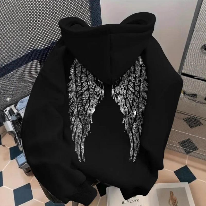 Designer Style Nouvelle Arrivée Haute Qualité Wing Imprimer Sweat À Capuche Hommes Femmes Casual Lâche Pull Sweat À Manches Longues À Capuche Str