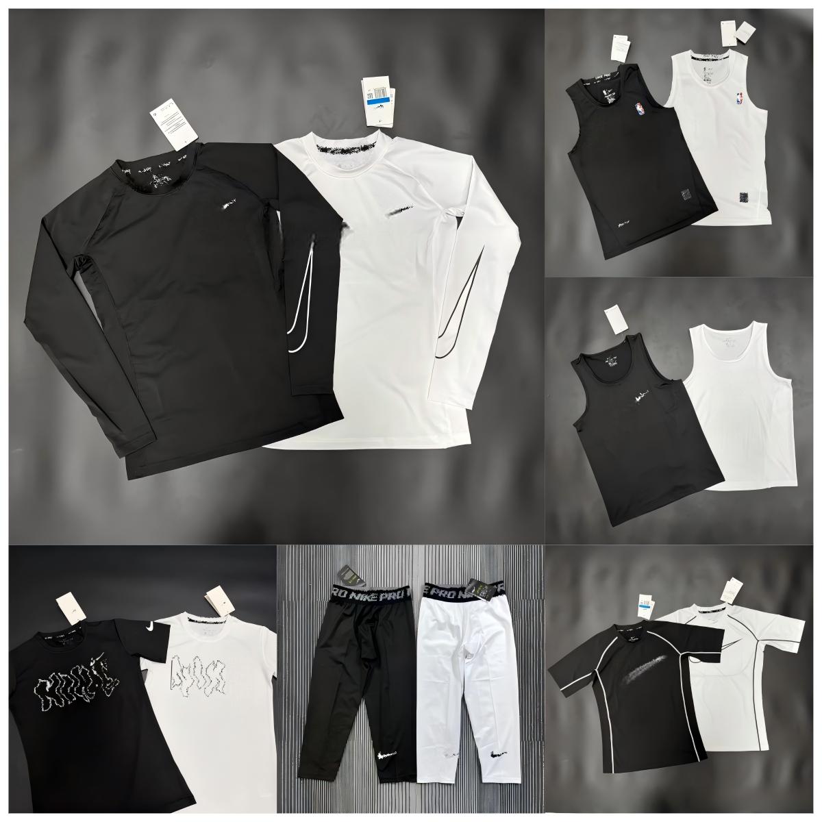 Designer Mens Shirts Compression Sports Training Techfleece Chemises de jogging Séchage rapide Évacuation de l'humidité T-shirts courts Shorts et