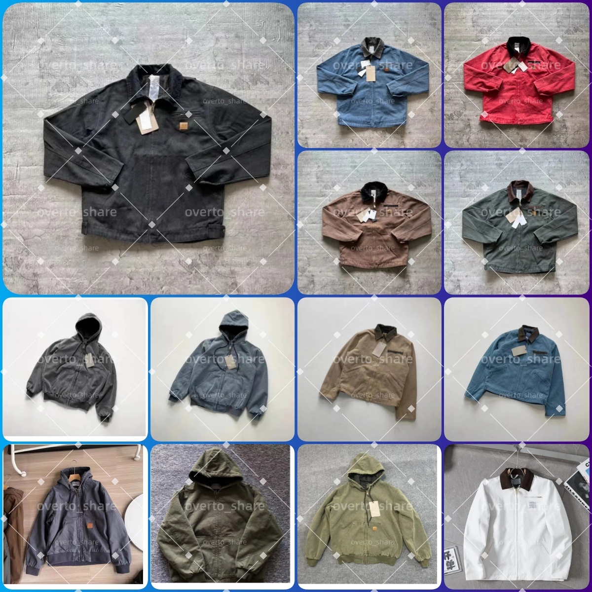 Carhartmens Jacket Designer Men Women Vintage Distressed Washed Duck Canvas Work Jacket Quilt Lined Hooded Full Zip Coat Corduroy Collar Casual