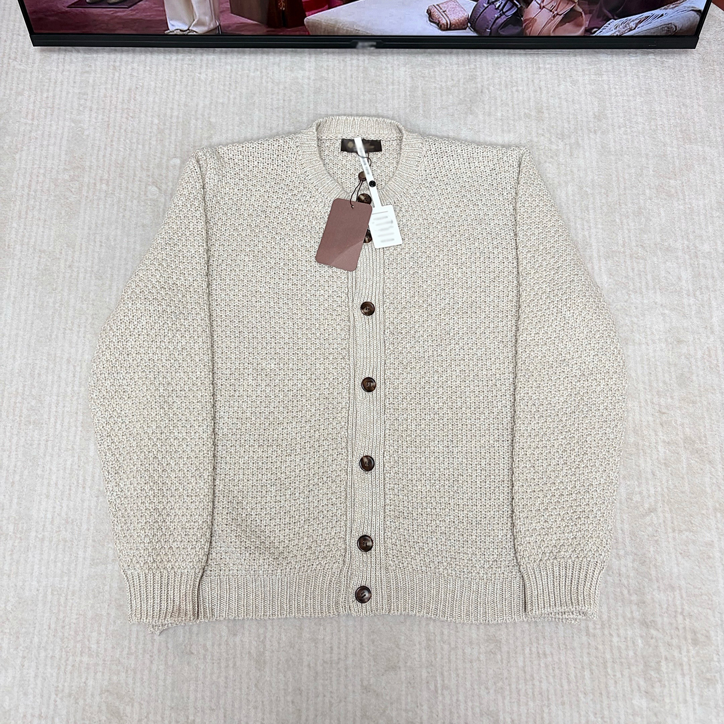Designer brand clothing, high-quality men's sweaters, round neck buttons, knitted cashmere cardigans, street classic fashion sweaters