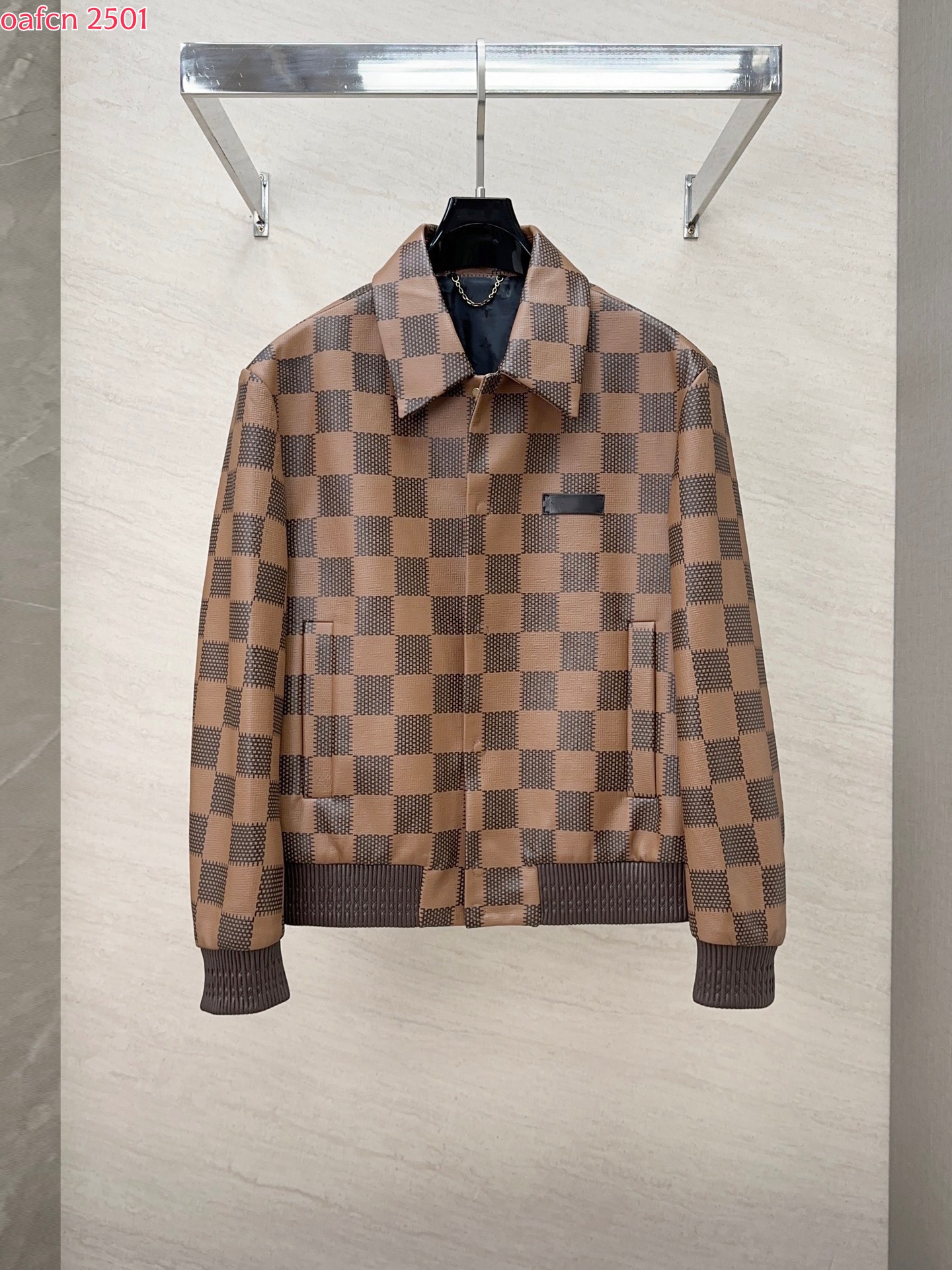 Designer Men's Leather Jacket V Leather Coat Flip Collar European and American Fashion Coat Long Sleeve Neutral Autumn/Winter Warm Casual Leath