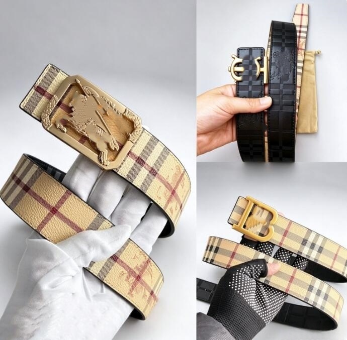 Mens Belts Luxury Designer Belt For Men And Women Vintage Ceinture Luxe Silver Buckles Striped Double Sided Casual Width 3.8cm Size 105cm-125cm With