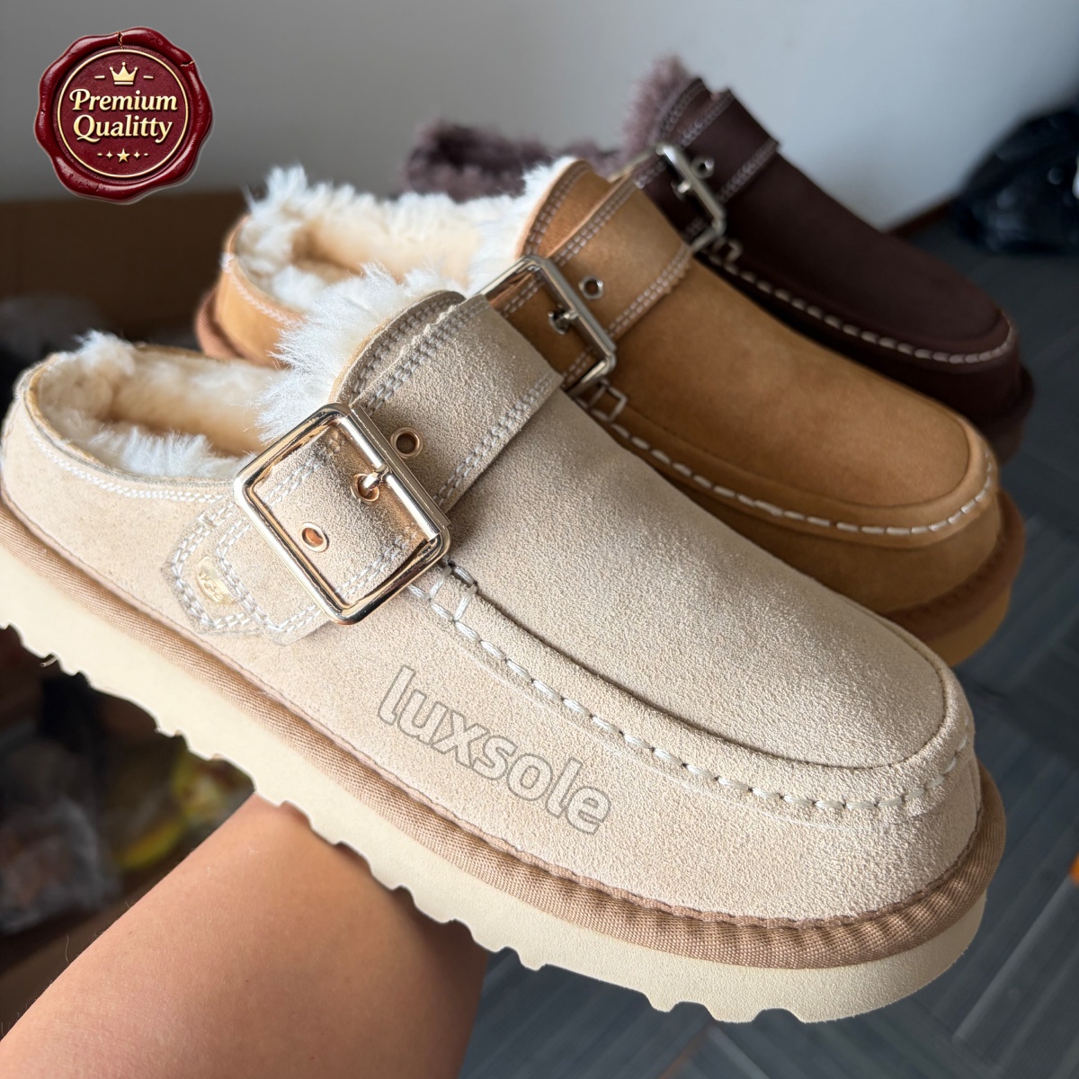 Goldenstar Evelina Designer Hi Slides Dad Sandal Clog Slippers Golden Star Tazz Tasman Women Men Driftwood Chestnut Sand Summer Winter Beach Slip-on