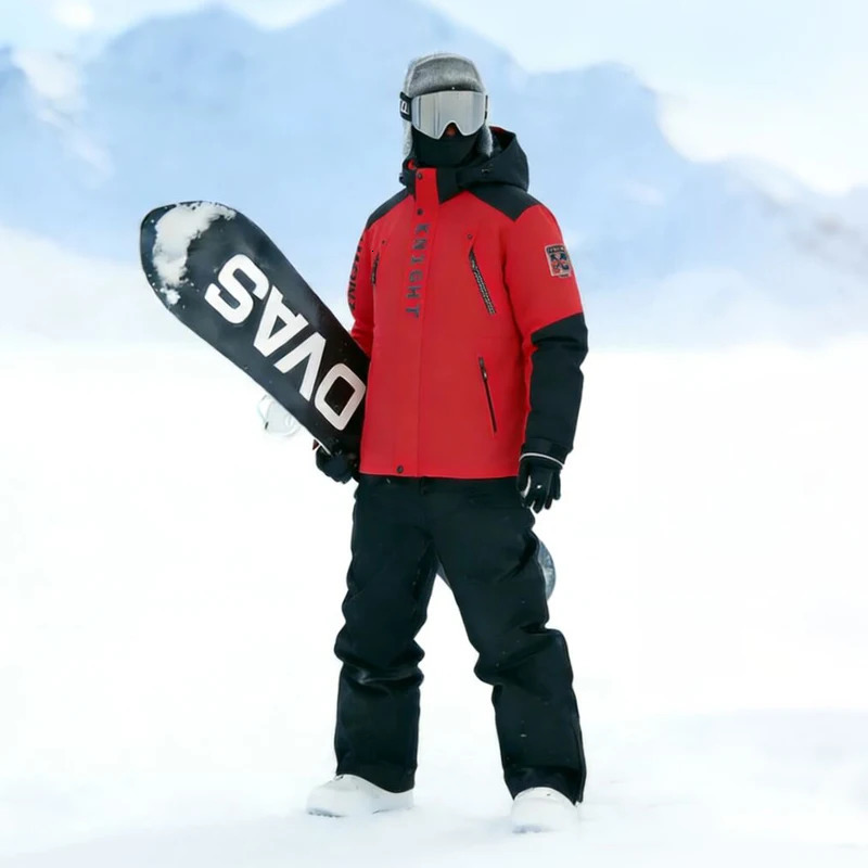 9XL Large Size Men Ski Suit Warm Fleece Snow Jacket Pants Set Windproof Waterproof Snowboard Wear Winter Snow Coat Overalls 260930