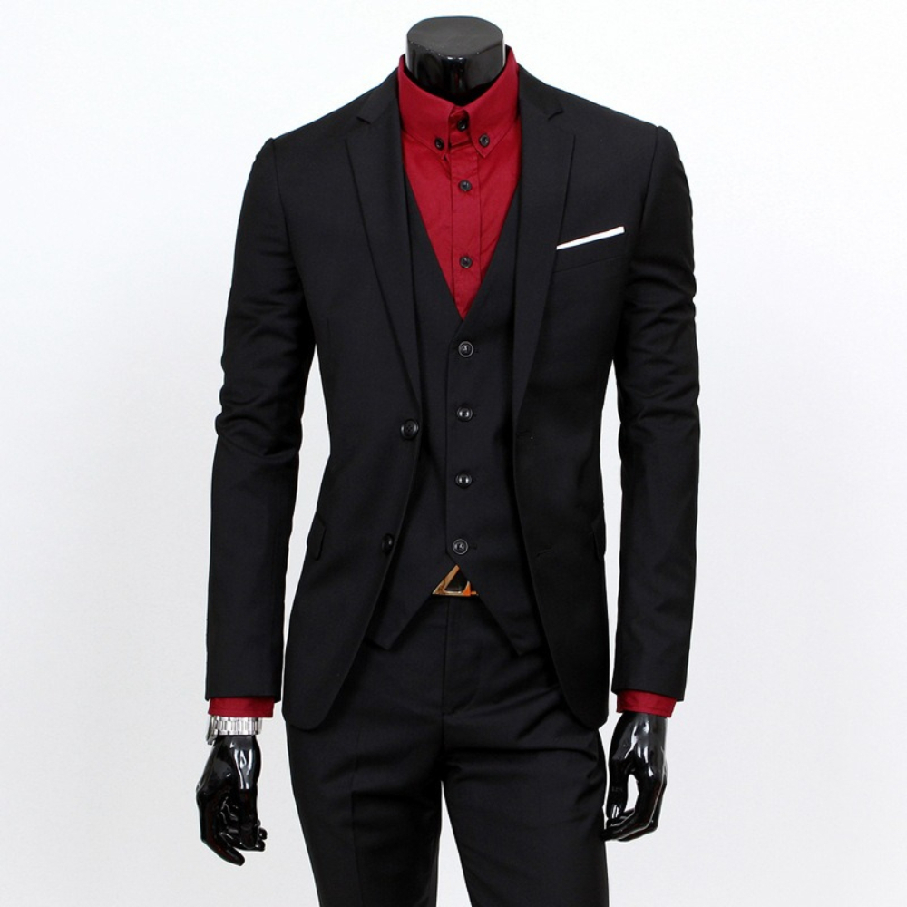 (082) Men's Three-Piece Business-Casual Suit