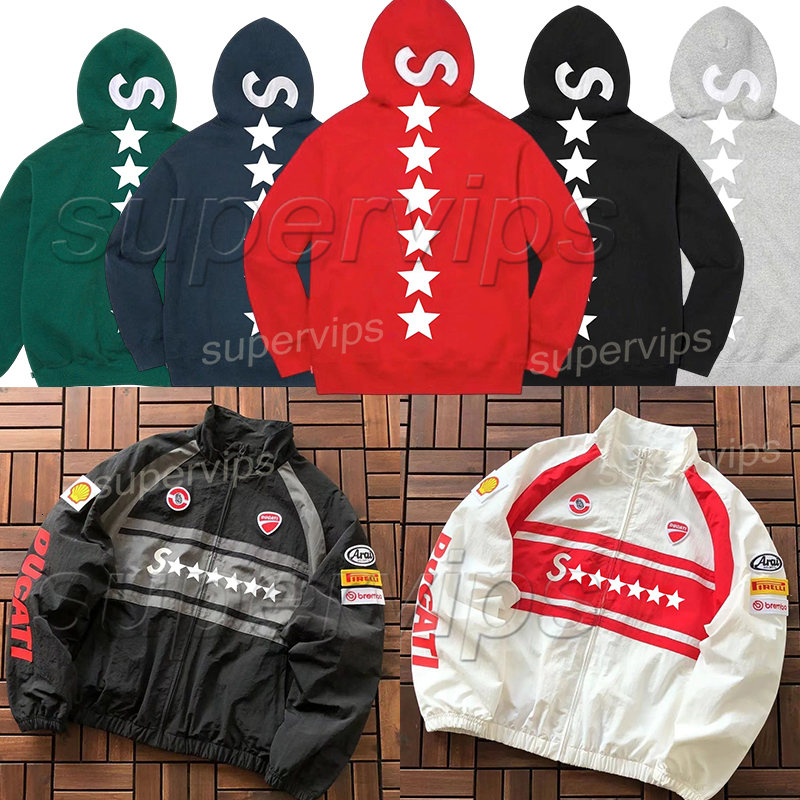 mens designer hoodie American street fashion brand jacket Embroidered hoodie Patterns Retro Racing Jacket windbreaker hoodie Drawstring Pants Runnin