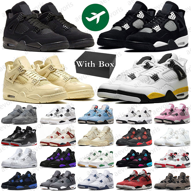 4 4s with box designer basketball shoes j4 Amazonas Lemonade Military Black Cat Tour Yellow Bred Reimagined men trainer sneakers womens sports