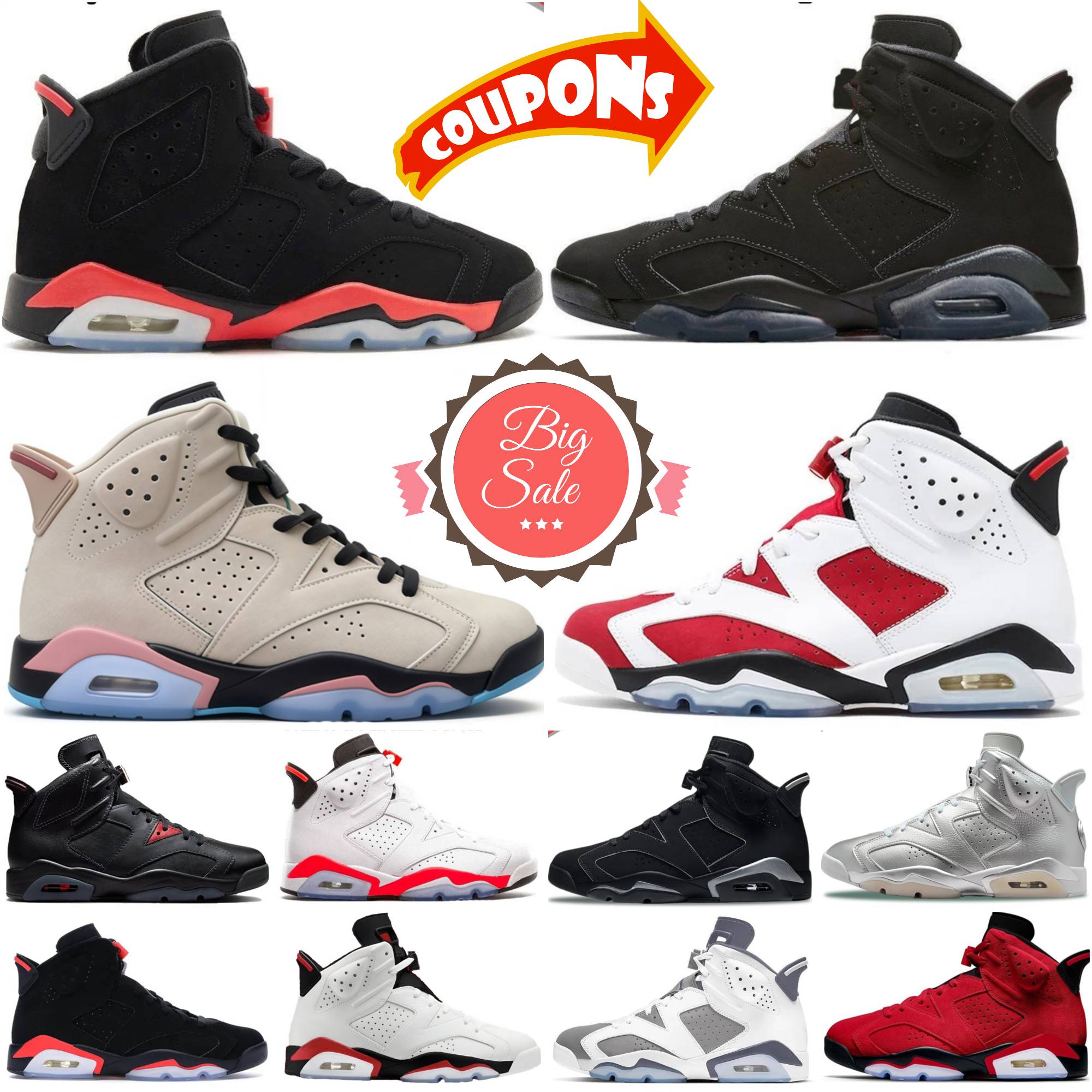 6 Basketball Shoes j6 6s for Mens Infrared Salesman Cool Grey Aqua Singles Day Yellow Ochre Metallic Silver British Khaki Toro Electric Green Midnig