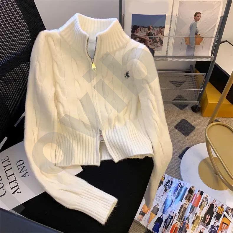 3 Colors Winter Designer Sweater For Women Pullover For Woman Fashion Turtleneck Autumn Long Sleeve Cardigan Logo Embroidery Coat Zipper Lady Jac