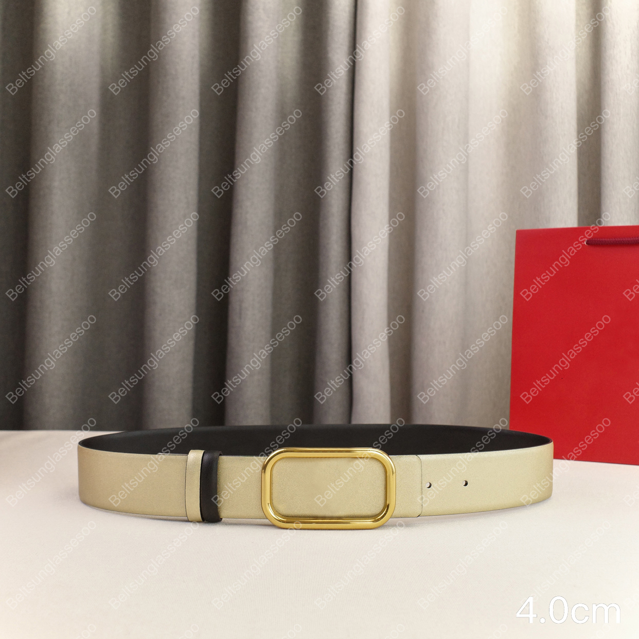 Gold Designer Belt Luxury Letter Belt Genuine Leather High-End Cinturones Para Mujer Fashion Brzone Letter Buckle Waistband Red Gift Box Packing