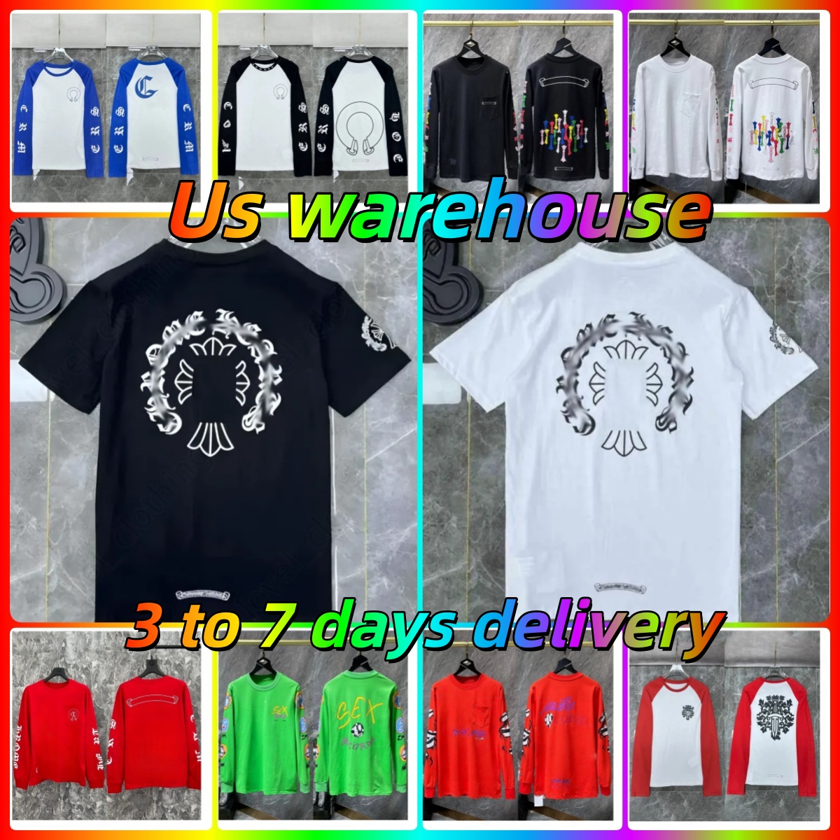High quality tshirt Chrome T-Shirt Chrome hoodie Designer shirt chrome Printed Cotton Casual Cross CH Tees Short Sleeve Hip Hop Streetwear Lightweig