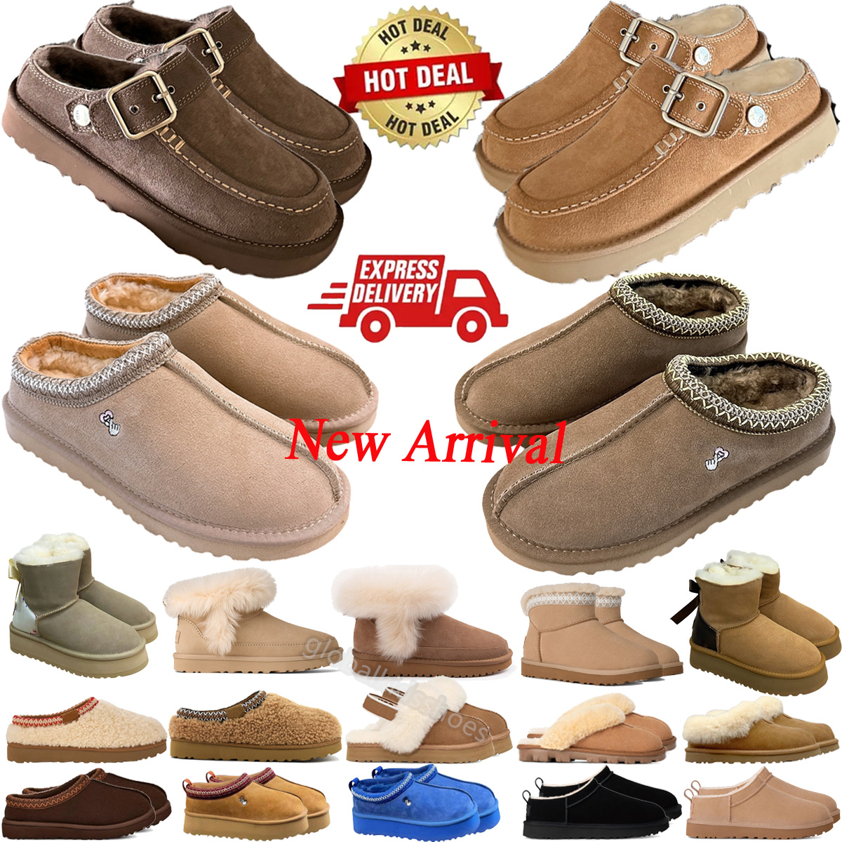 Tasman Slippers Designer Shoes Womens Australia Tazz Boots Men Classic Mini basic Boots Snow Chestnut Mules Wool Warm Fur Boots Ultra Mini Fluffy Sl