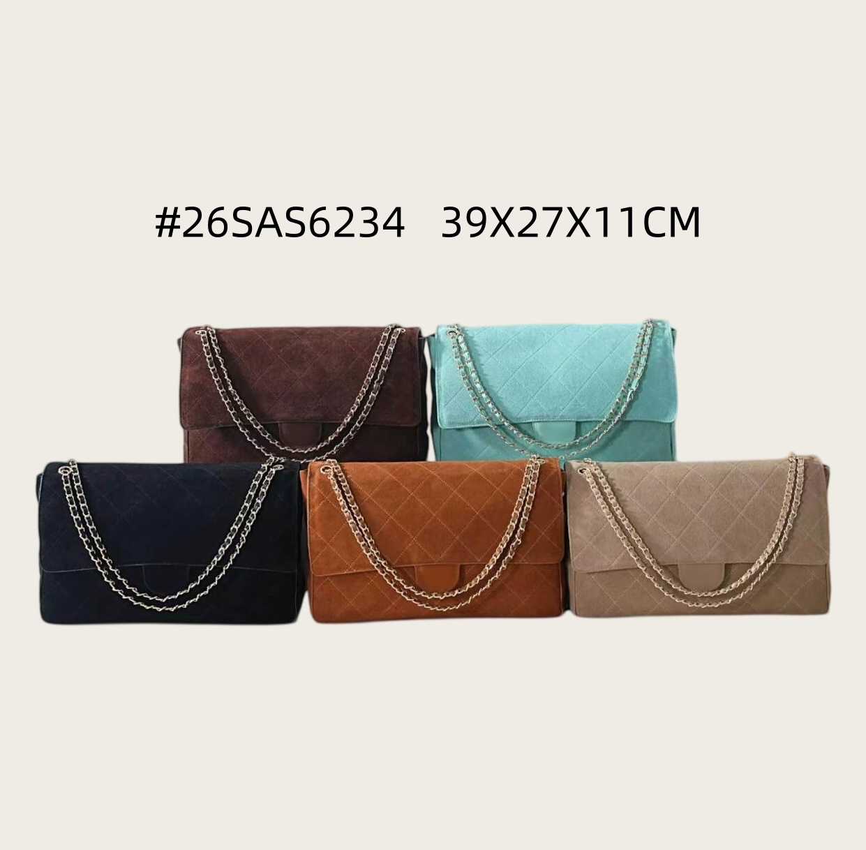 Women Large Suede Chain Shoulder Bag Designer Luxury Big Capacity Flap Crossbody Handbag Must-have Retro Bag for Daily Look