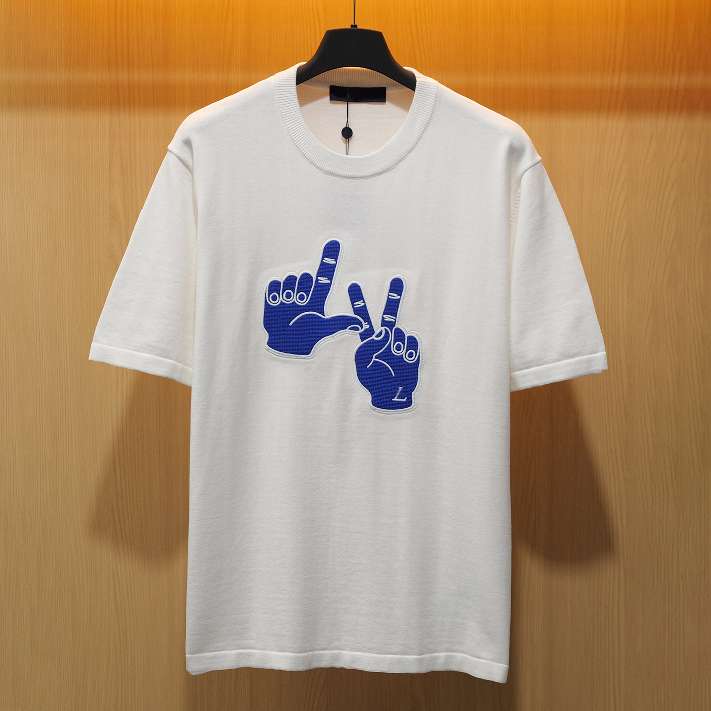 Designer brand clothing, high-quality men's T-shirts and polo shirts, embroidered gesture stickers, knitted short sleeved casual T-shirts fo