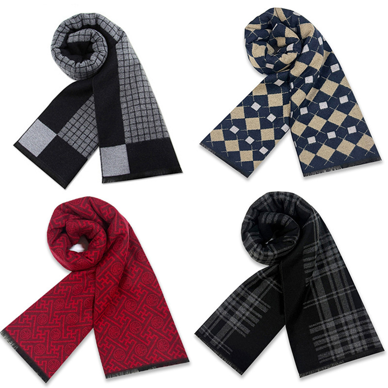 Scarves Luxurious New Designer Fashion Business Men's Scarf Made Of Wool Blend Featuring A Warm Winter Patterned Design
