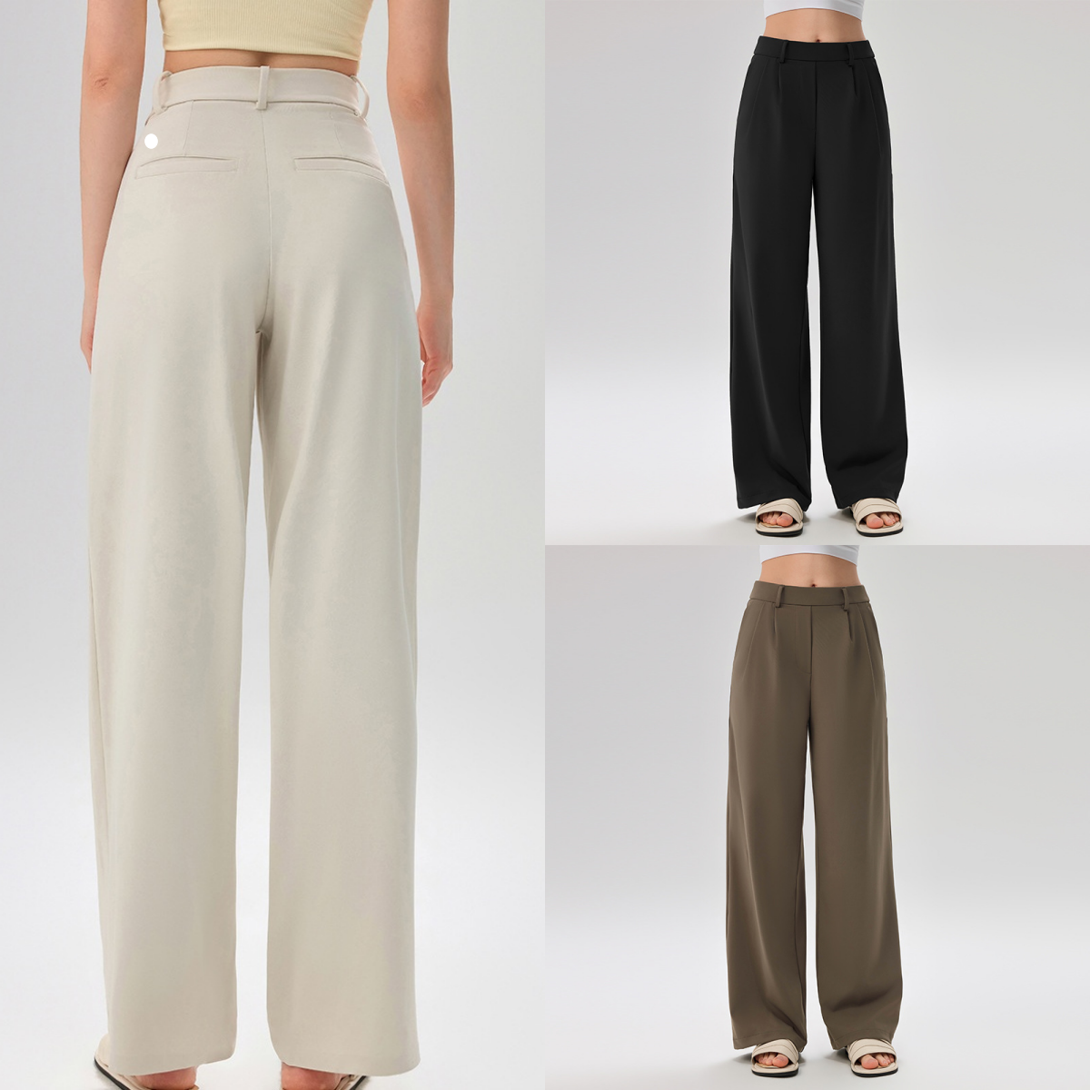 L6634 Pantalon de yoga taille haute en gel de silice argenté pour femme Pantalon léger respirant en gel de silice à jambe droite pour sport et te