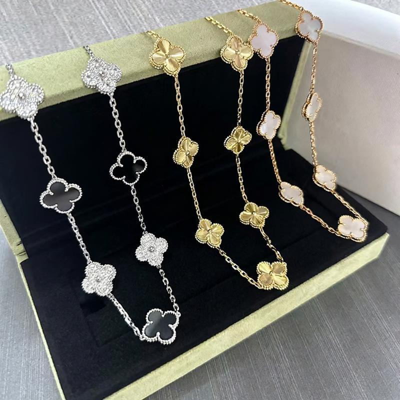 women vann clef Jewelry Designer Necklace Four-Leaf Clover Necklace Ten Different Floral Designs