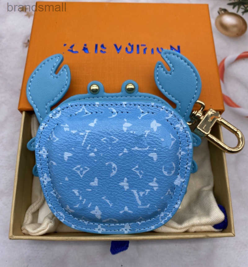 Designer Luxury Leather Keychains Bag Charm for Women Turtle Crab Frog Pouch Fashion Bag Pendant Mens Designers Leather Coin Purse Accessories Key C