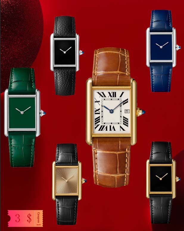 montre pour homme et dames Designer Montre Square Panthere Mode Quartz Mouvement Carré Réservoirs Femmes Or Argent Montres Montre de Luxe Busine