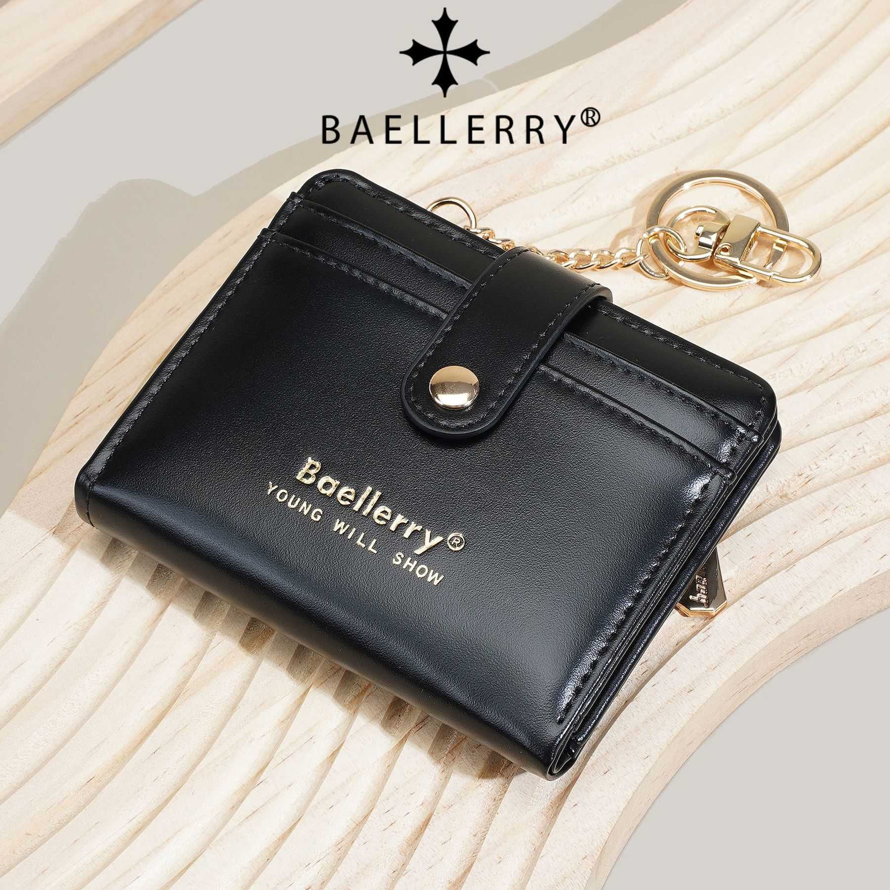 New short wallet for women, Korean version multi-slot snap wallet, high-end and fashionable chain zipper small coin purse Key Chain M260930