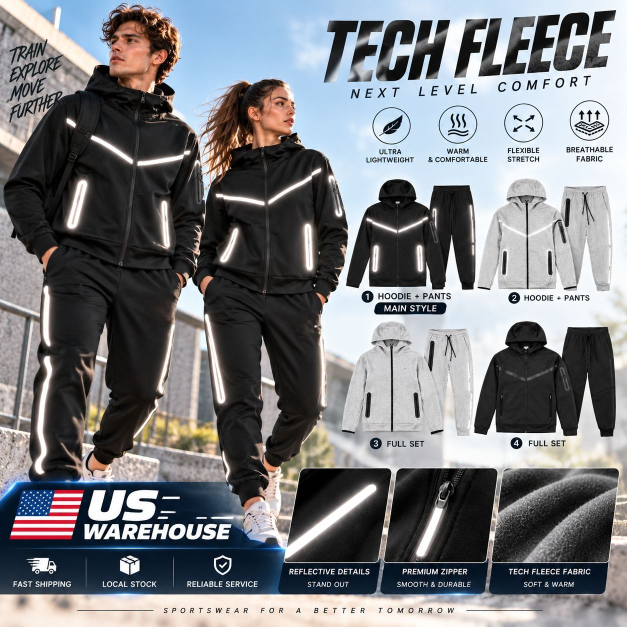 techFleece Tracksuit Designer Mens Sweatsuit Hooded Zip Up Jogger Pants Set Jogging Suit Casual Athletic Sports Activewear Urban Streetwear Daily Ou