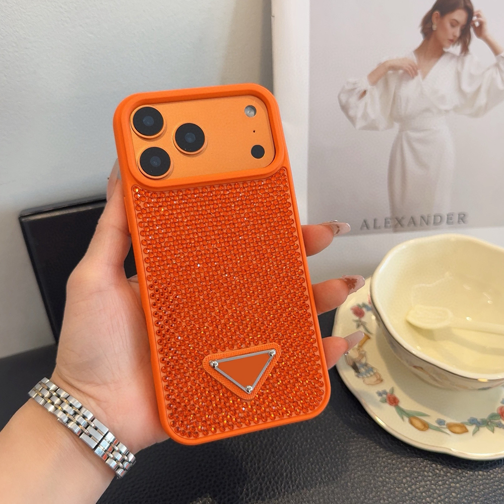 with diamonds 17 Pro Max Phone Case letter Designer embossing Leather iPhone Case with for iPhone 16 ProMax Cases Apple 15 14 Plus Cell Phone Cases