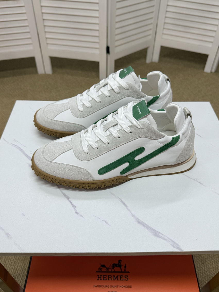 Luxury Men Casual Shoes Bouncing Sneaker Italy Popular High End Low Tops Calfskin Splicing Bounce H Trainers Designer Students Running Sports Shoes