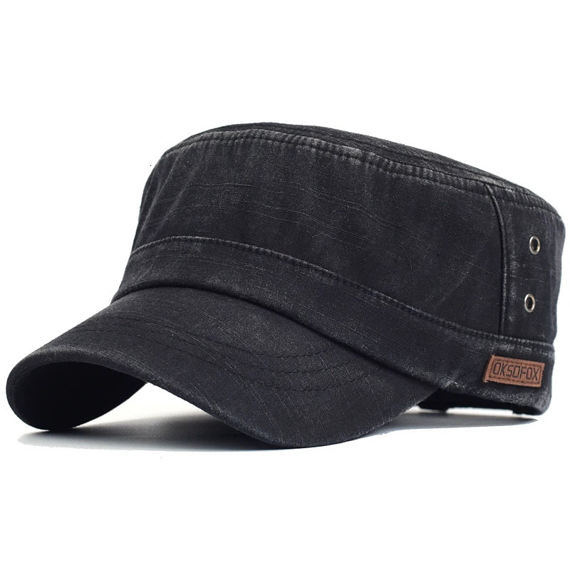 Casquettes militaires en coton lavé, chapeau plat décontracté pour hommes et femmes, casquette de l'armée de cadets réglable Unique n Vintage qua
