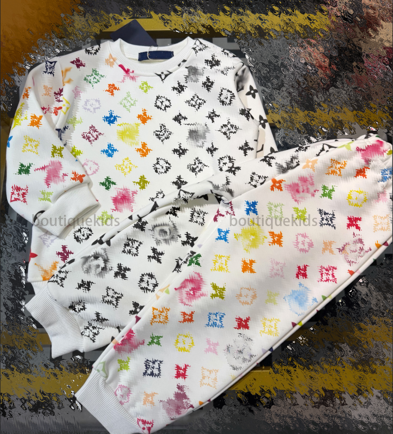 Boys Girls Designer Tracksuit Set Clothes Baby Children Toddler Sweatshirts Trousers Spring Autum Luxury Kids Infant Letter Hoodies Top Pant 2Pcs-image-1096399942