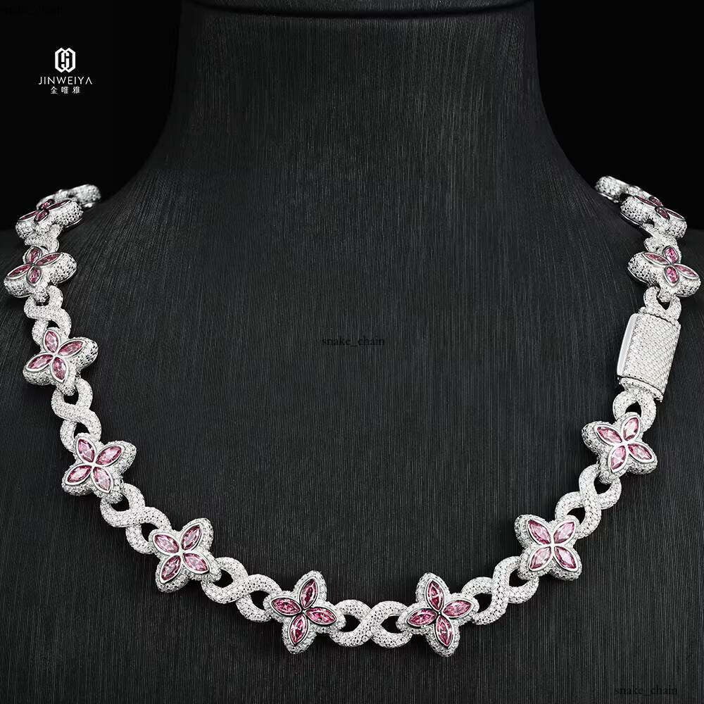 VVS Moissanite JWY Luxury High Quality 925 Silver Four Leaf Clover Necklace with Silicon Stone Bracelet for Women Wedding and Party