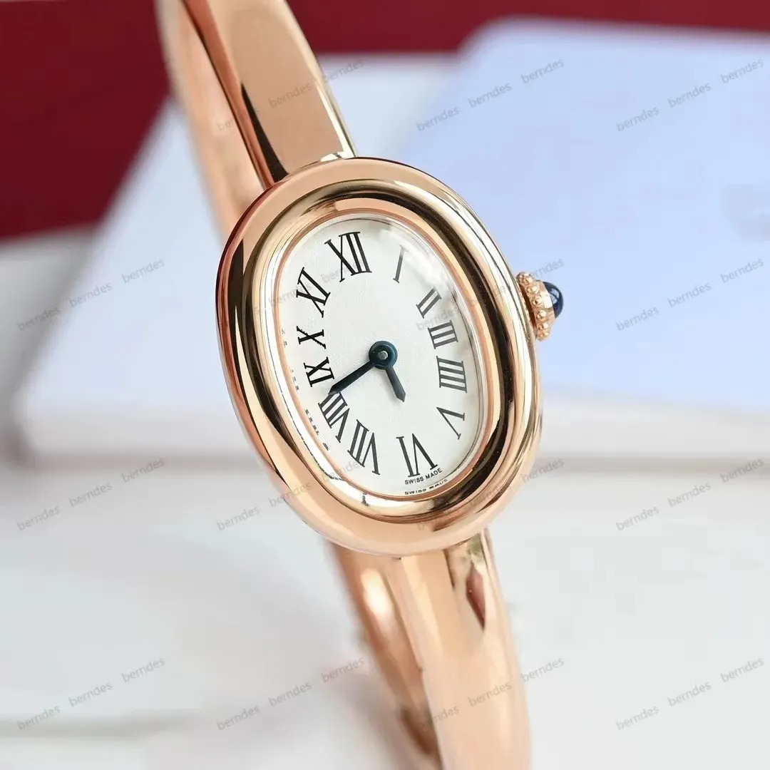 U1 Top-grade AAA Designer Luxurys Watch Vintage Blue Pointer Bathtub Diamond Bezel Baignoires Oval Quartz Movement Sapphire Versatile De Lady Wristw
