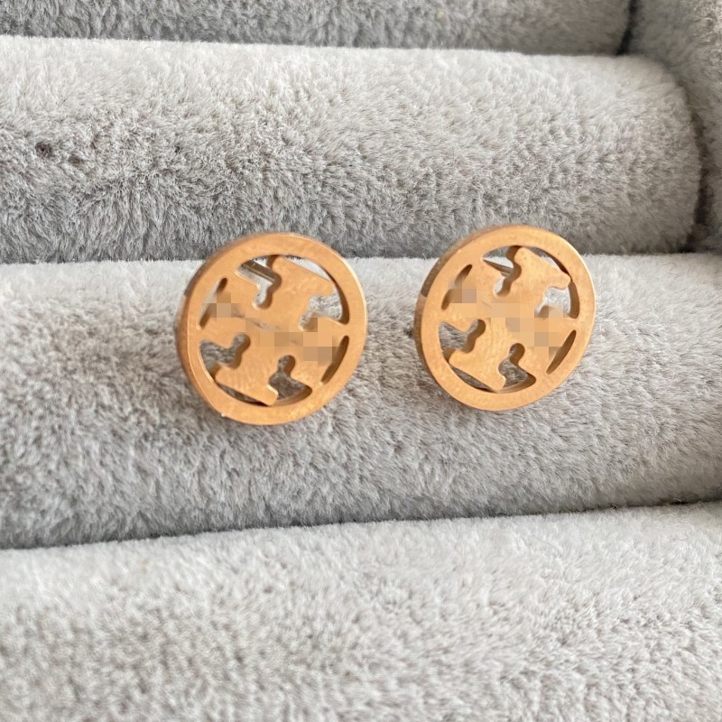 High Polished Luxury Designer Earrings Titanium Steel Women Studs Gold Plated Hollow T Letter Fashion Earrings For Boys Girls