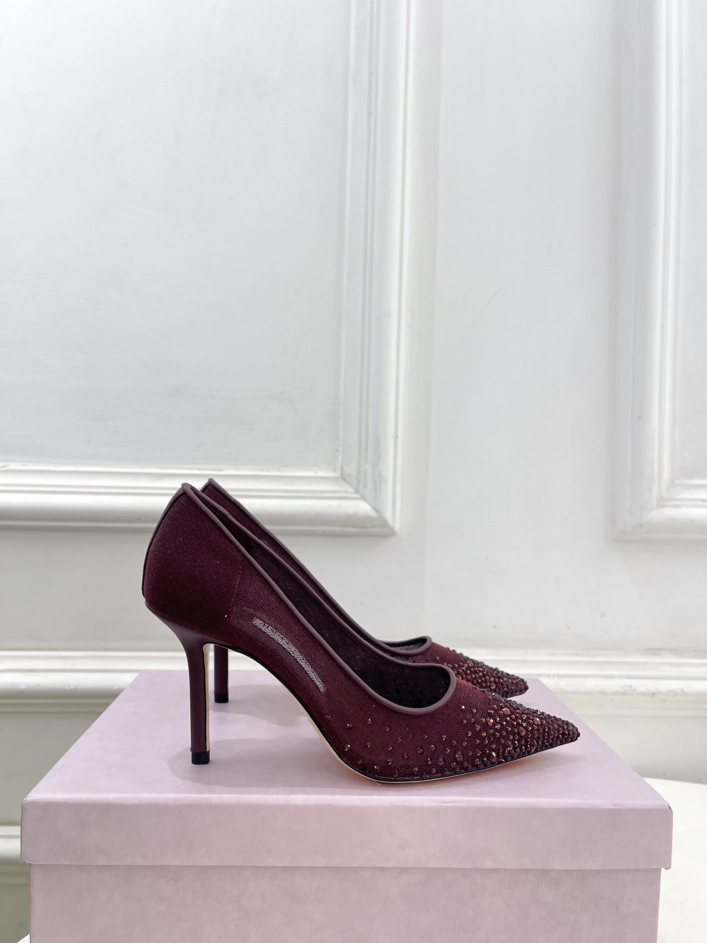 10A Top Quality Women's High-End Shoes Ladies' High Heels with Rhinestones Fashion Casual