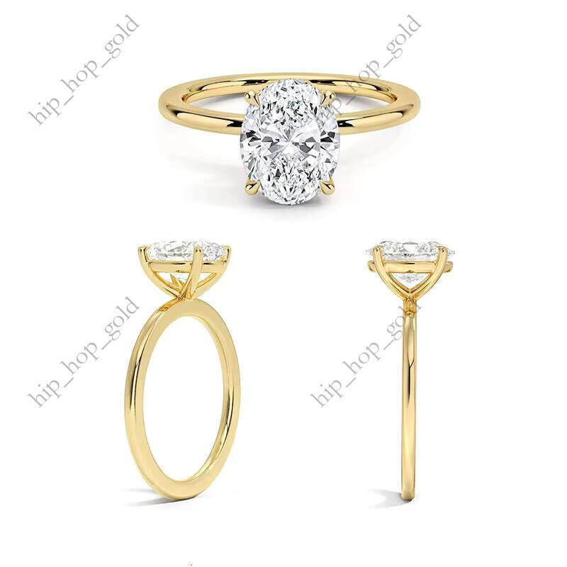 Starsgem 10k 14k Lab-Grown 1 CT HPHT CVD Oval VVS Moissanite White Rose Gold Engagement Ring