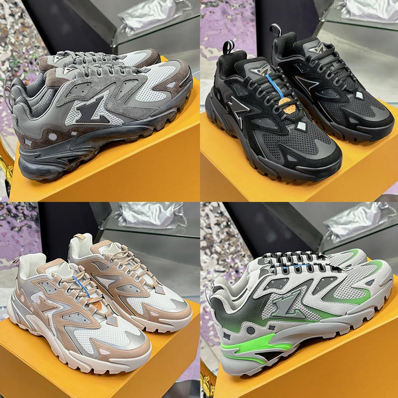 Classique Designer Runner Tatic Baskets Mode Hommes Chaussures De Sport Couleur Dégradée Tissu En Cuir De Vachette Semelle En Caoutchouc Supérieu